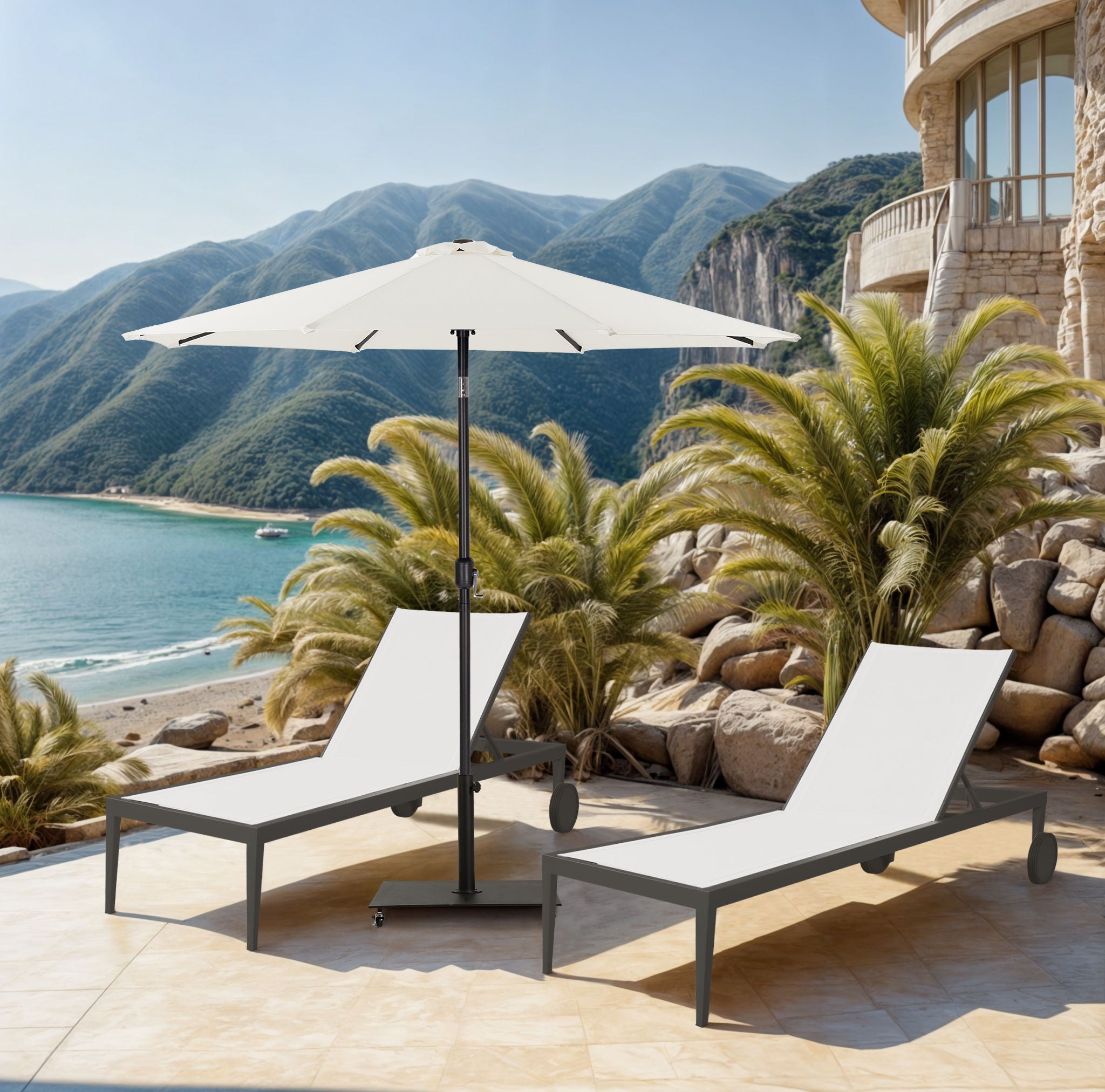 Fiji - Patio Umbrella With Black Pole