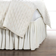 Stella - Queen Faux Silk Velvet Bed Skirt - Stone