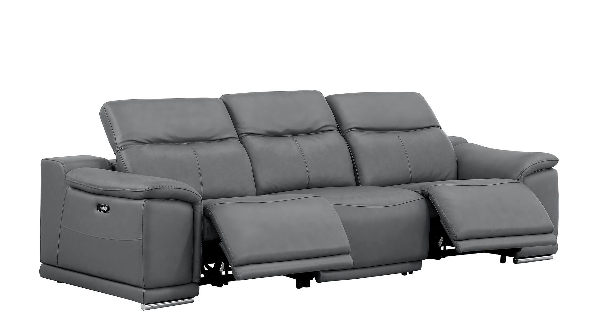 2679 - Power Reclining Sofa, Loveseat & Chair Set In Genuine Leather (6 Recliners)