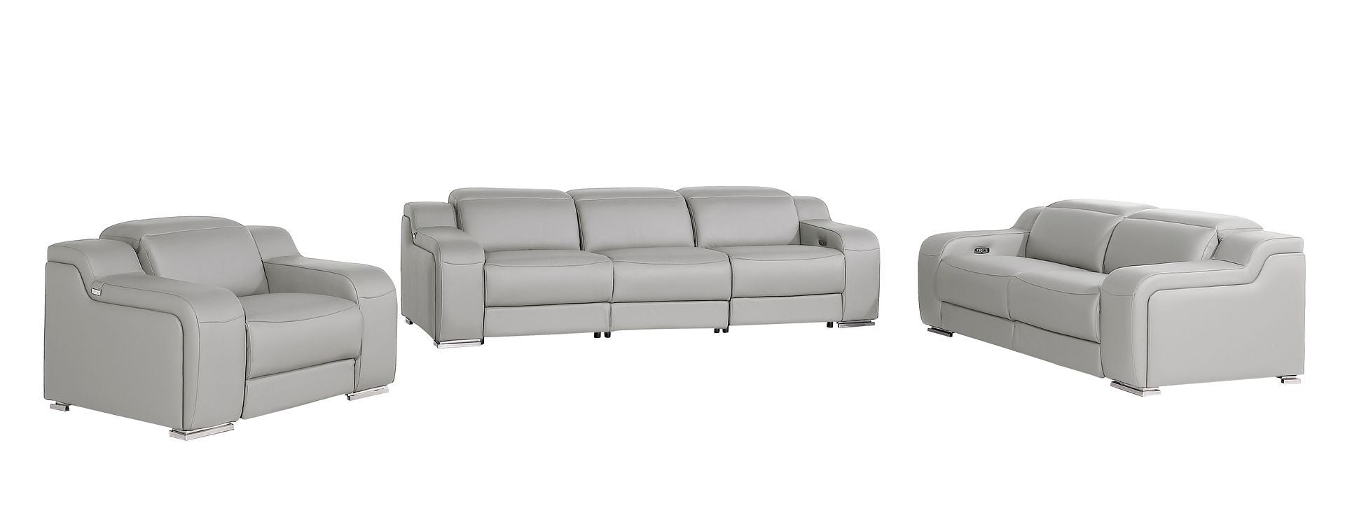 1116 - 6-Piece Modular Power Reclining Sofa, Loveseat & Chair Set In With 5 Power Recliners & Power Headrests