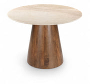 Liona - 42" Marble And Mango Wood Dining Table