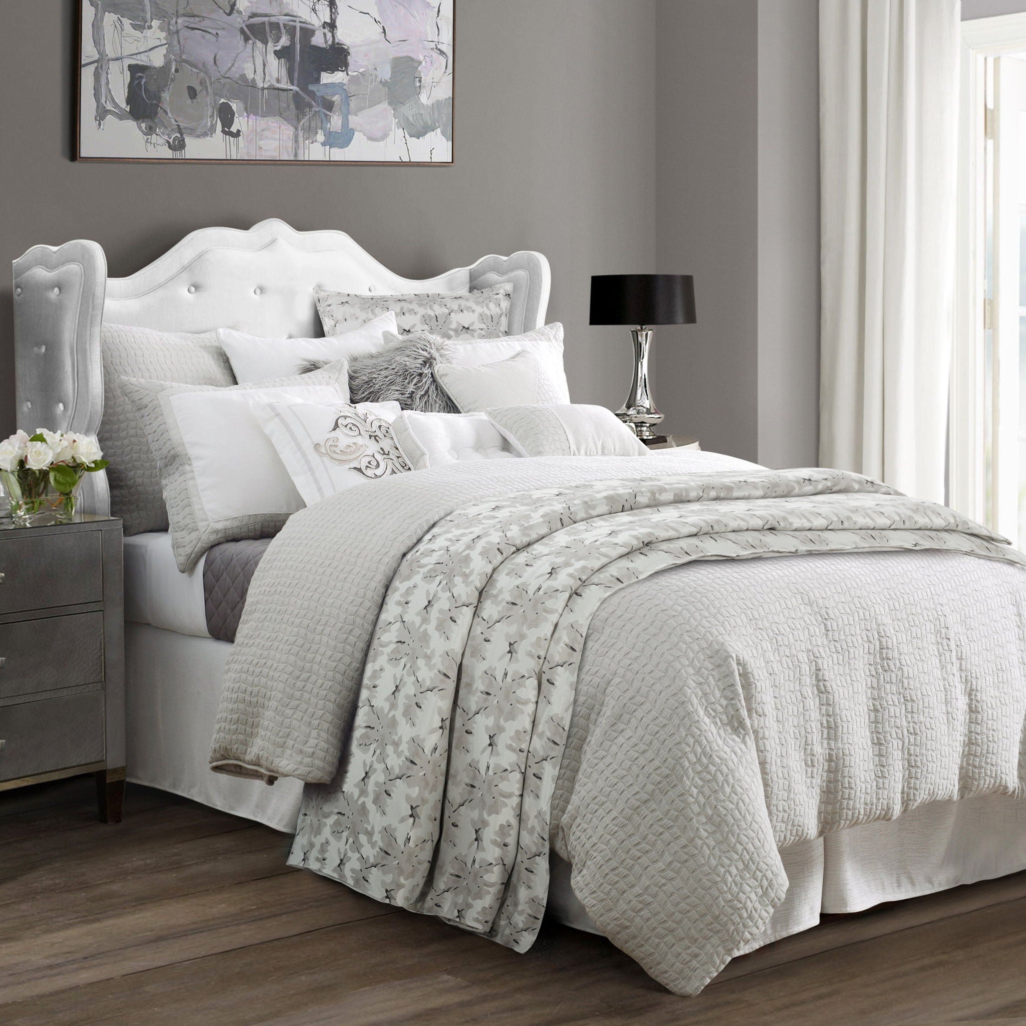 Warshack Inkblot - Queen Duvet Cover Set (1 Duvet, 2 Standard Shams) - Gray