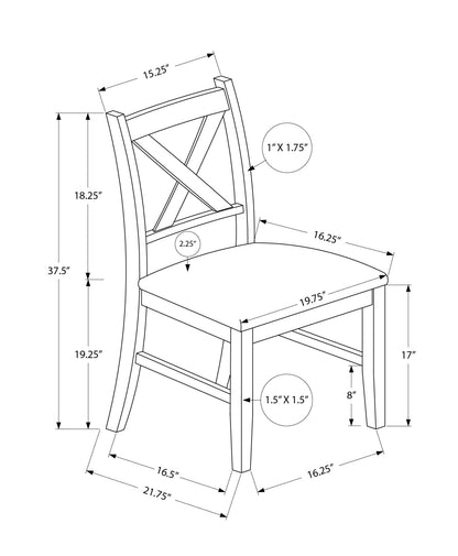 Dining Chair Side, Upholstered For Dining Room, Transitional (Set of 2)