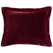 Stella - Faux Silk Velvet Flanged Dutch Euro Pillow - Garnet Red