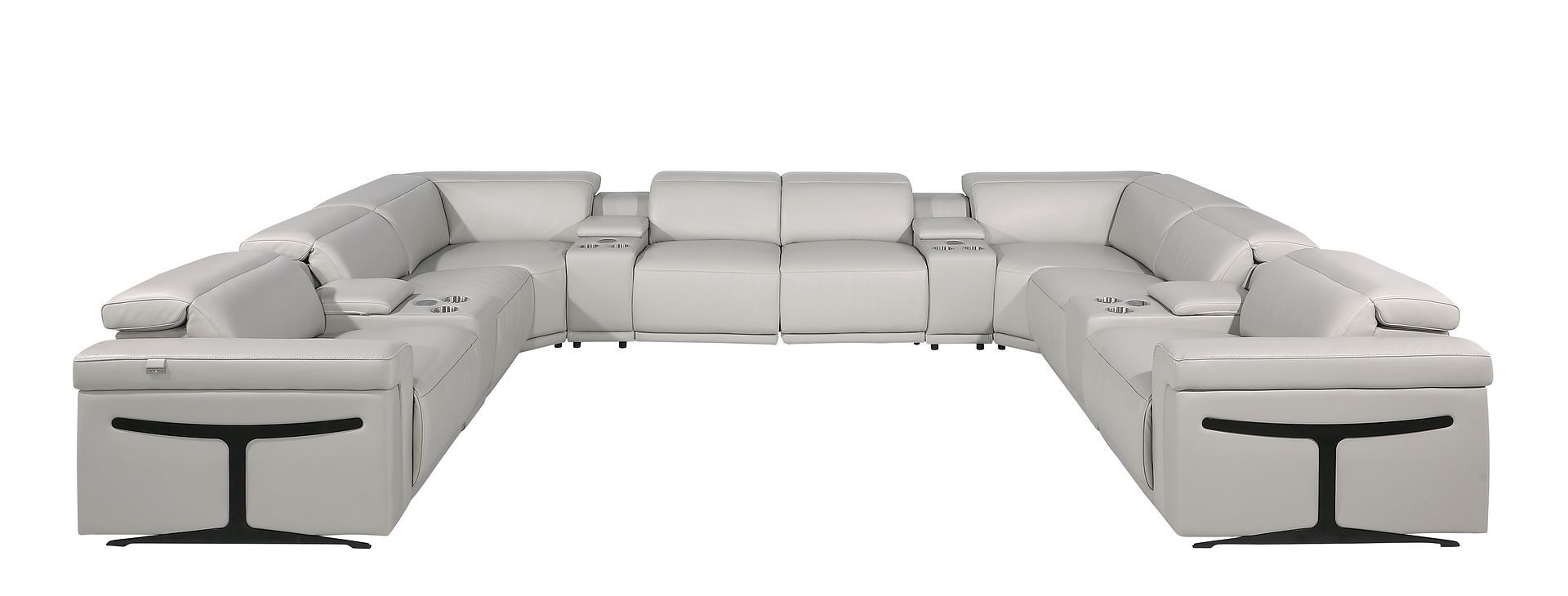 1126 - 12-Piece U-Shaped Sectional Sofa In With 4 Power Recliners & Power Headrests