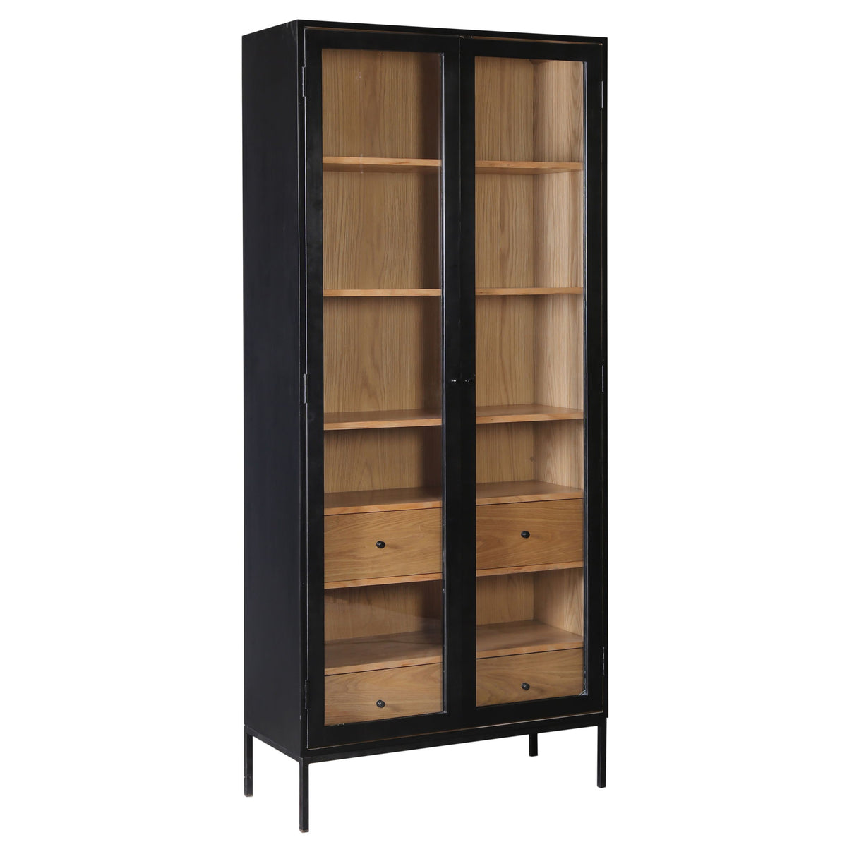 Eddington - Cabinet - Matte Black And Natural