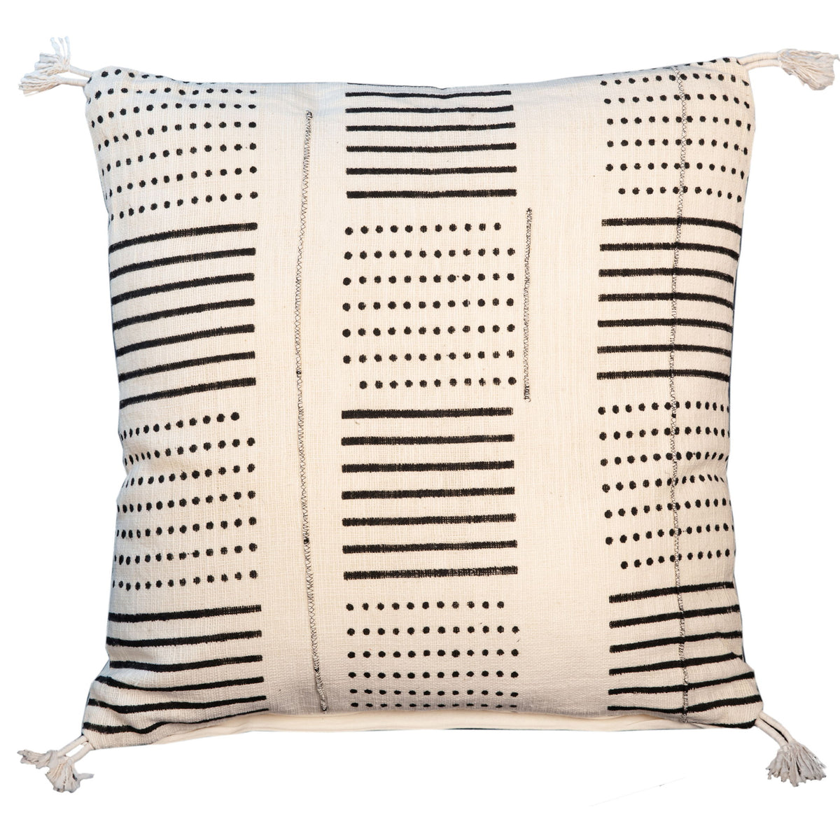 Marina - Pillow With Filler - Beige And Black