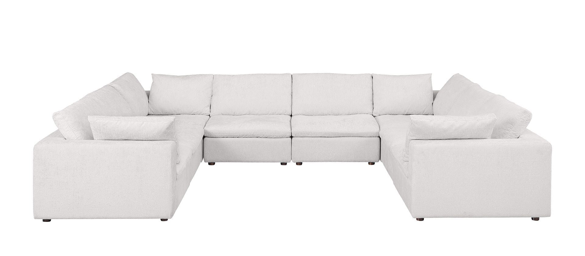 1100 - 8-Piece U-Shaped Sectional In Italian Fabric - Pearl
