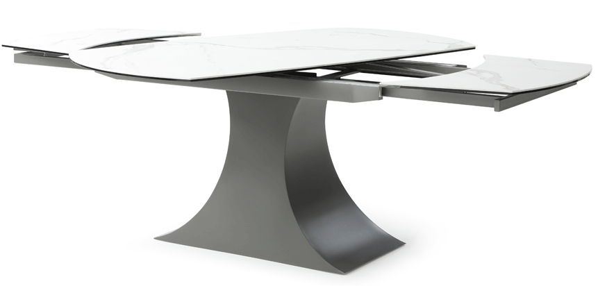 9035 - Marble Dining Table - White / Dark Gray