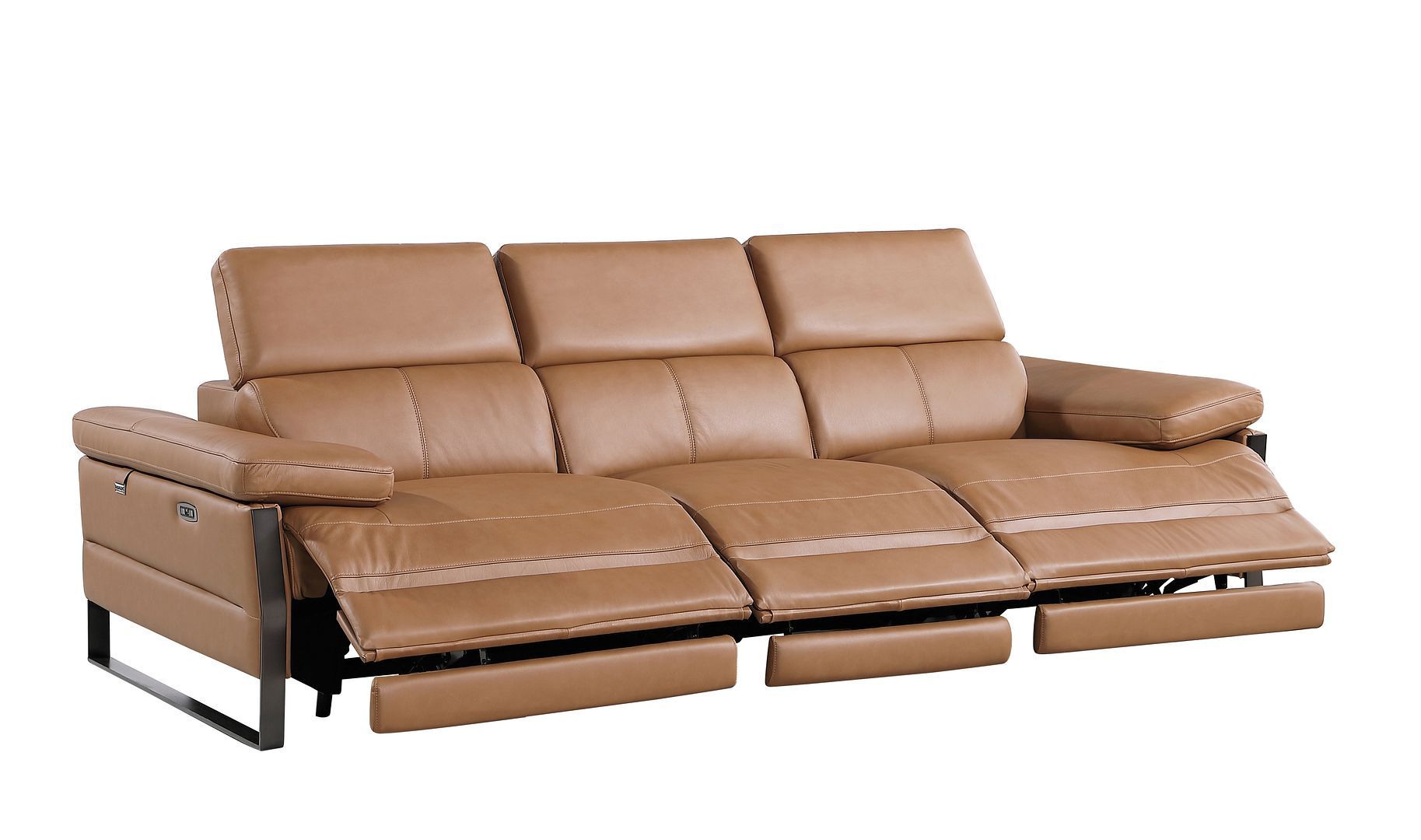 1246 - Modular Power Triple Reclining Sofa, Console Loveseat, And Chair Set With Power Headrests