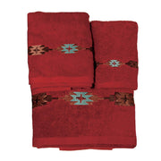 Socorro - Embroidered Towel Set (Set of 3) - Red