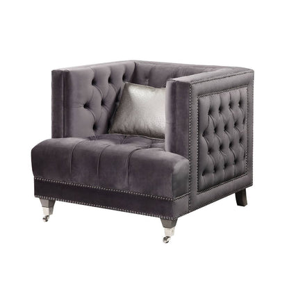 Hegio - Chair - Gray Velvet