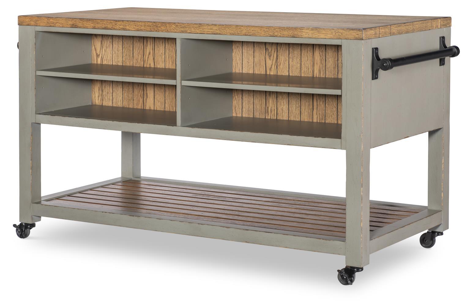 Vintage Market - Kitchen Island 6 Drawer With Casters