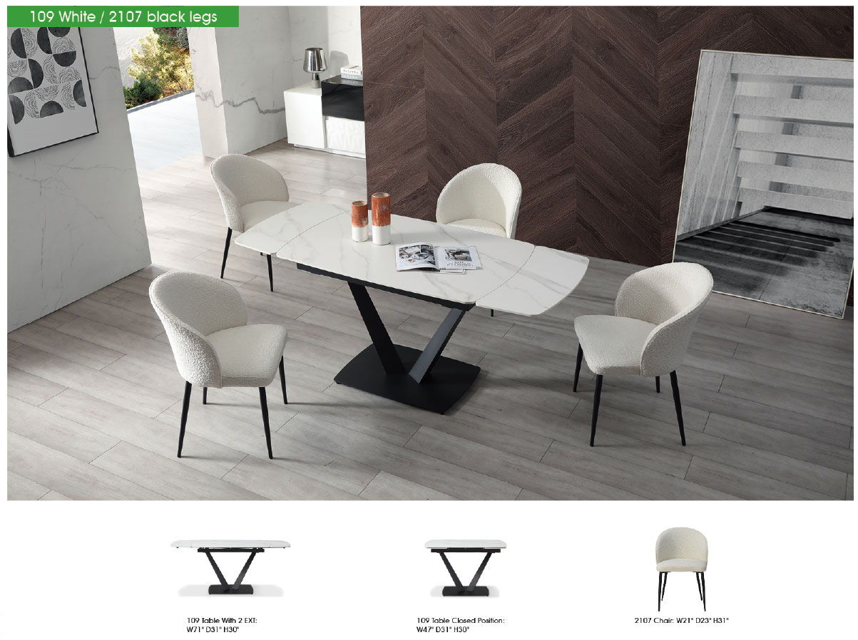109 - Ceramic Dining Table With Extension