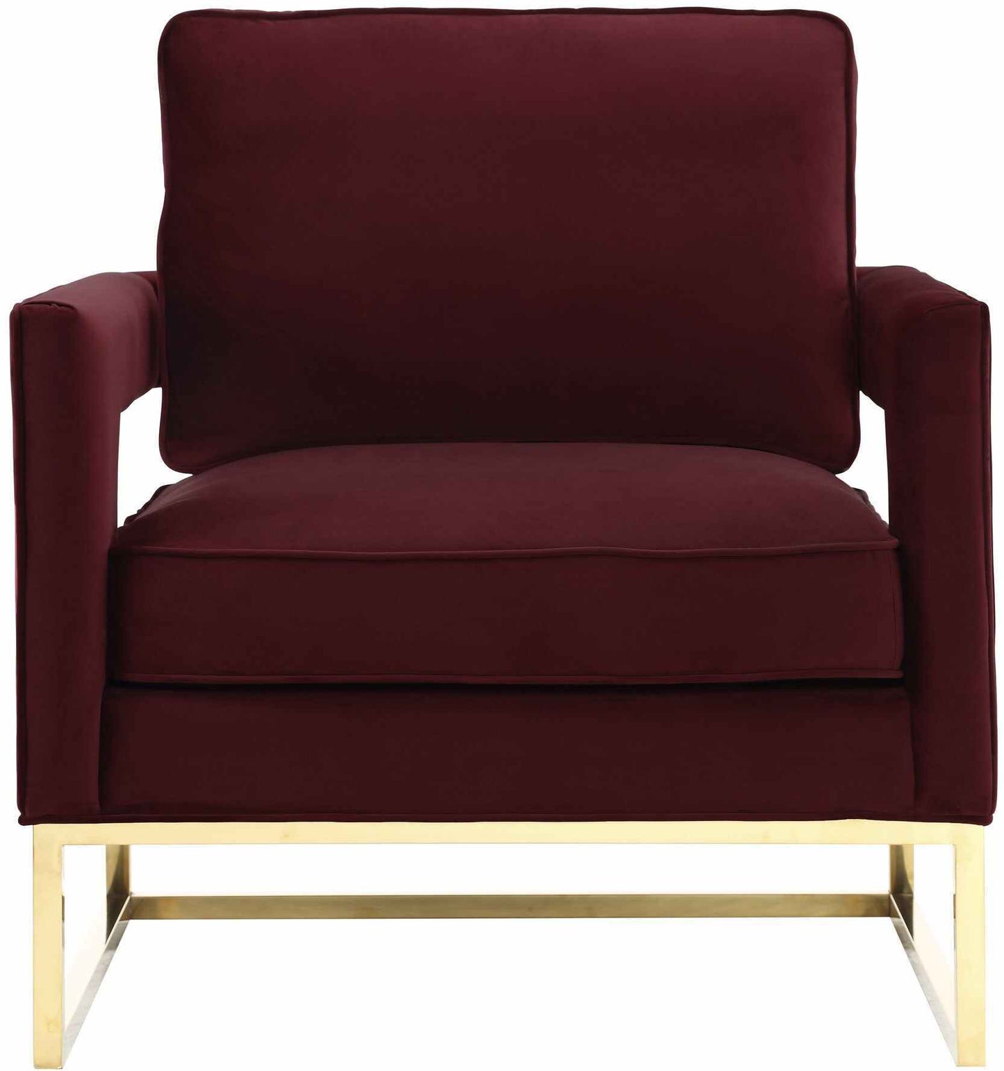 Avery - Velvet Chair With Polished Gold Base