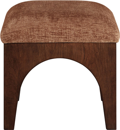 Lawson - Chenille Fabric Upholstered Ottoman - Walnut Base