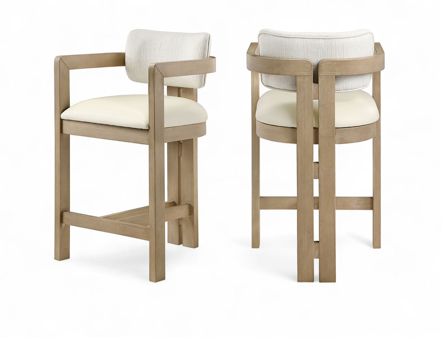 Ravina - Upholstered Counter Stool With Stained Natural Base