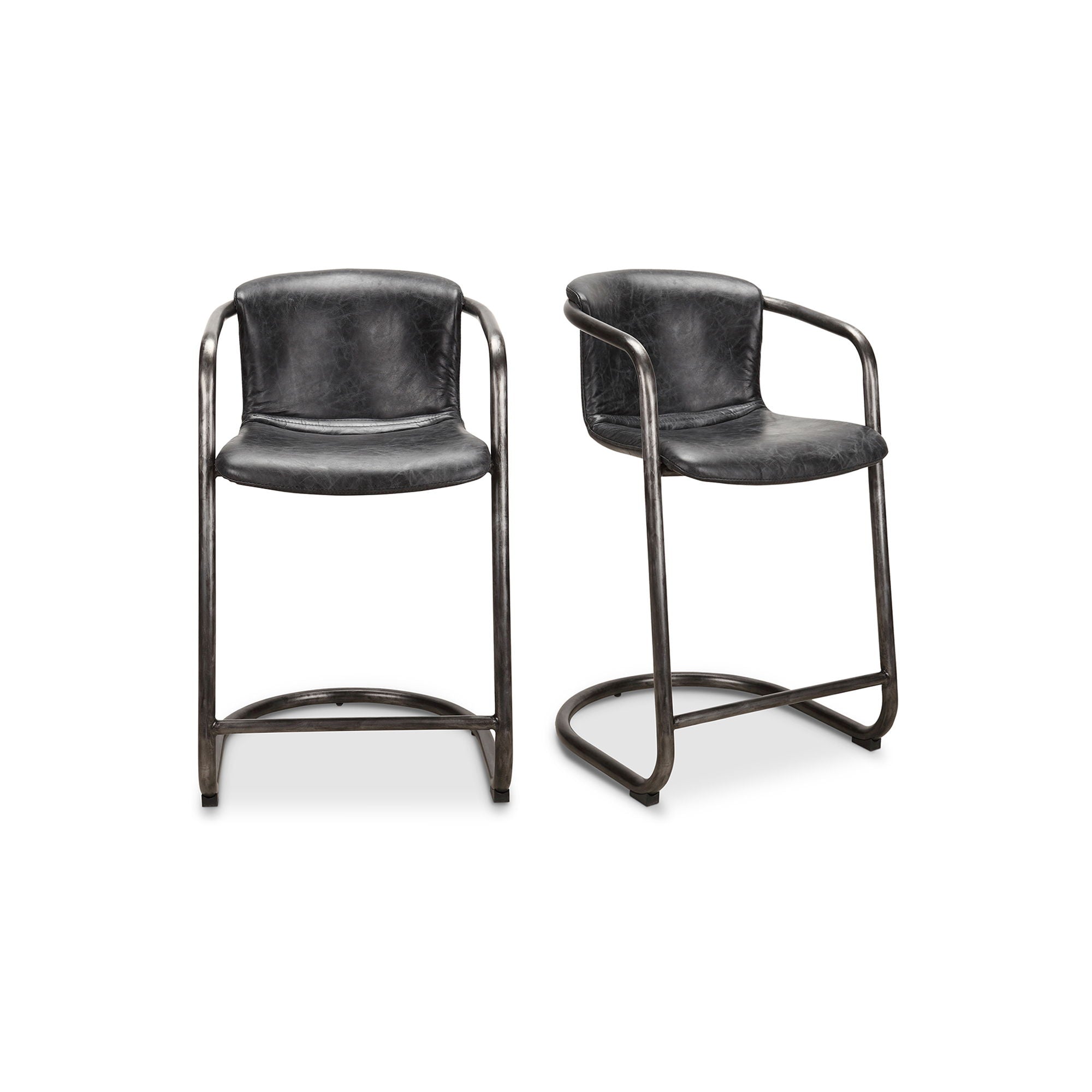 Freeman Leather Counter Stool (Set of 2)