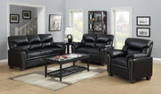 U455 - Loveseat With Nailhead - Black