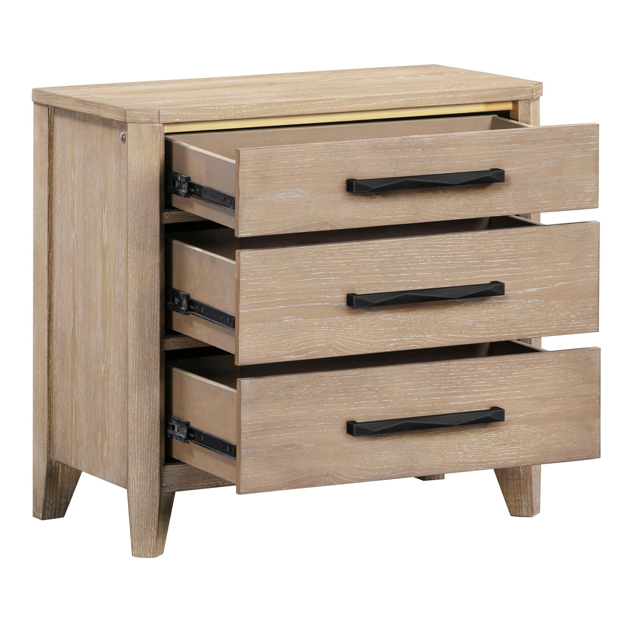 Breckenridge - 3 Drawer Nightstand With USB/C Port - Brown