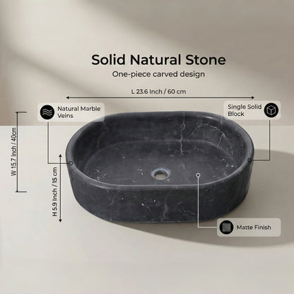 Bathroom Vessel Sink, Semi Polished Surface