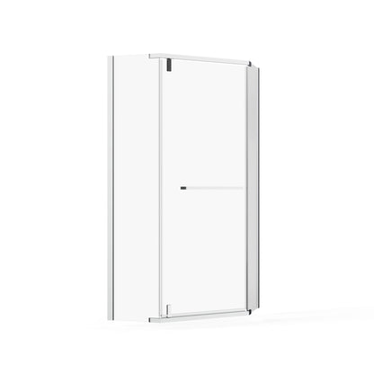 Durable Hardware Neo Angle Frameless Shower Door With Acrylic Base Combo