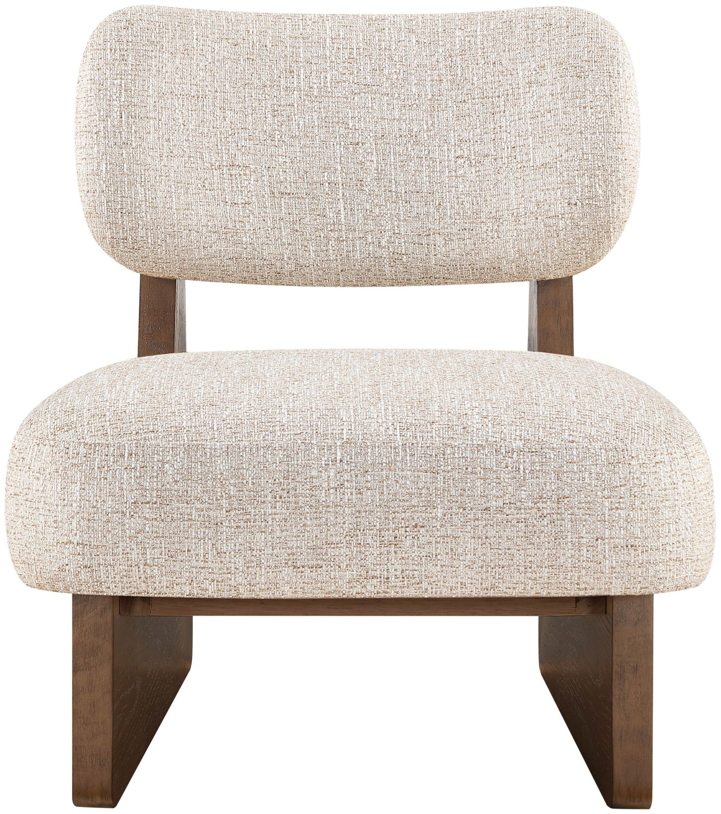 Vetra - Linen Textured Fabric Upholstered Accent Chair With Brown Base