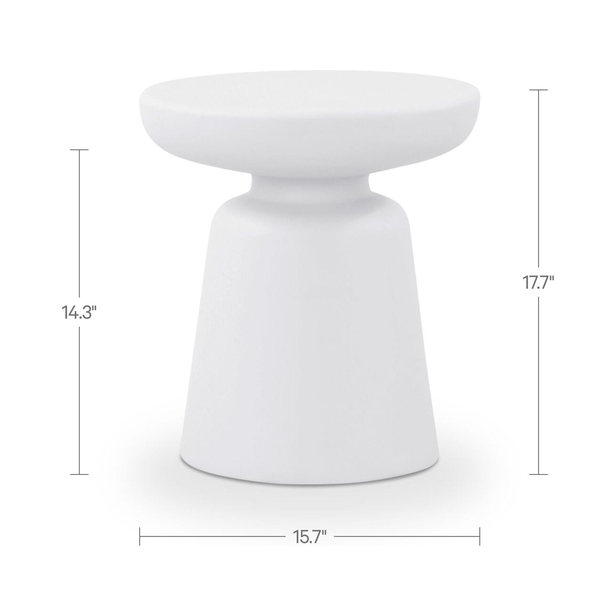 Ruth - Outdoor Side Table - White / Light Brown
