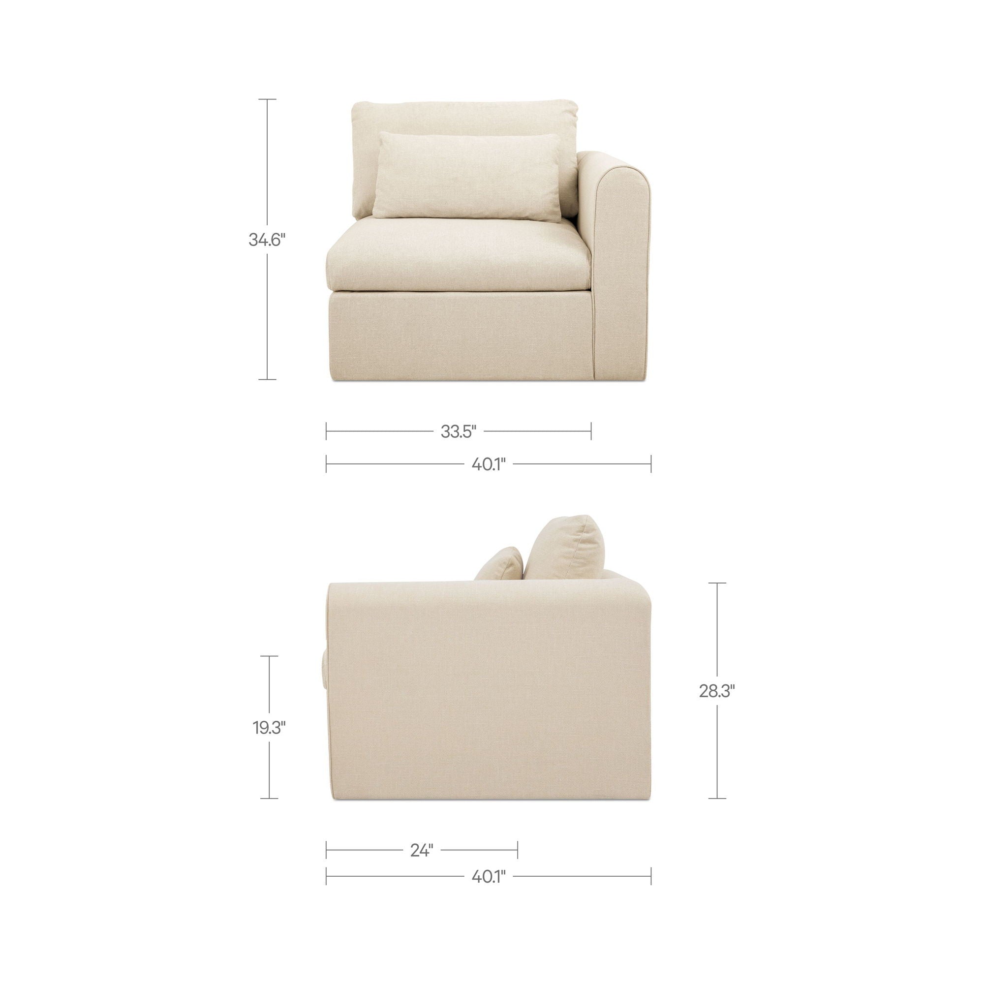 Swift - Right Arm Facing Chair - Light Beige