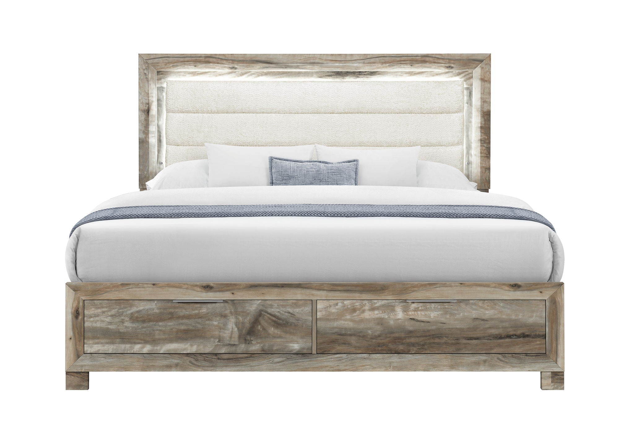 Callie - 5 Piece King Bedroom Set (Bed, Dresser & Mirror, Nightstand, Chest) - Brown
