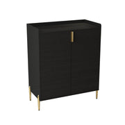 Wine Bar Cabinet With Adjustable Shelf, 2 Door Sideboard With Soft-Closing Hinges And Feet