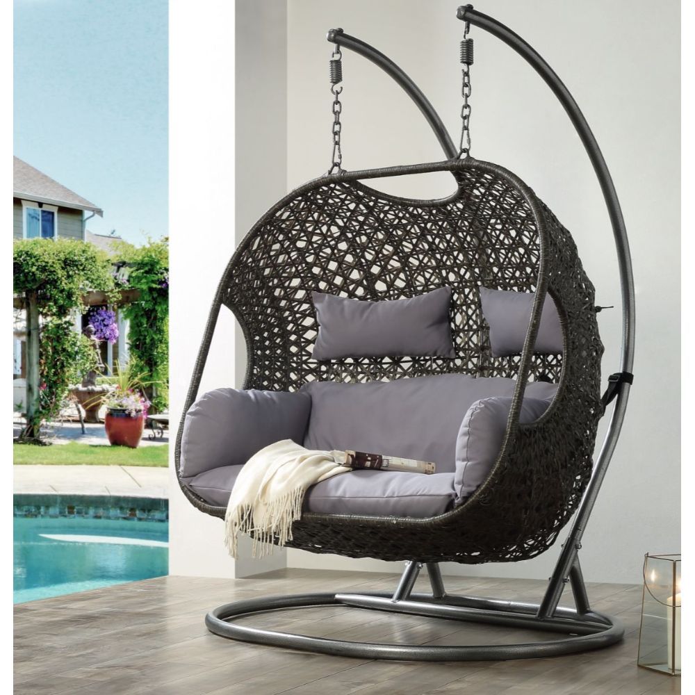 Vasant - Patio Swing Chair - Gray, Dark