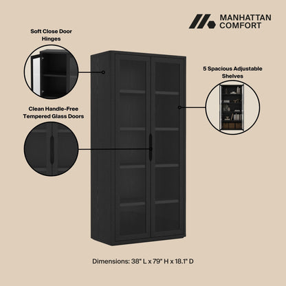 Rivington - Bookcase Cabinet With Glass Doors