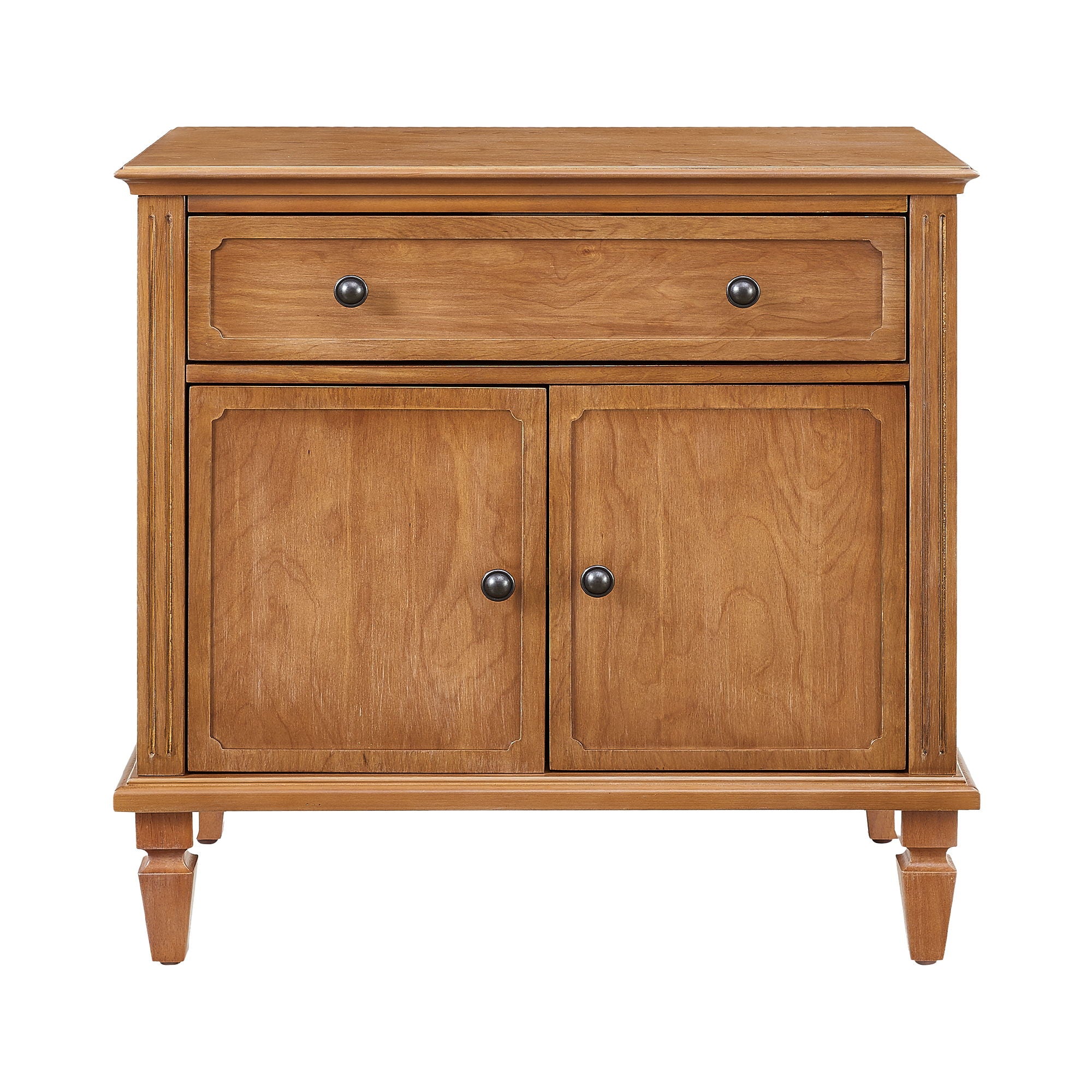 Nightstand With Charging Station Bedside Table With Drawer And Double Door Storage