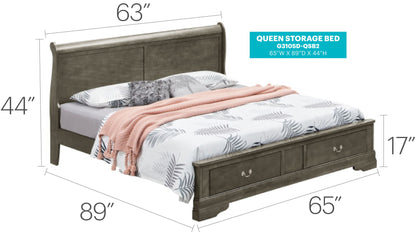 Louis Phillipe - Storage Bed
