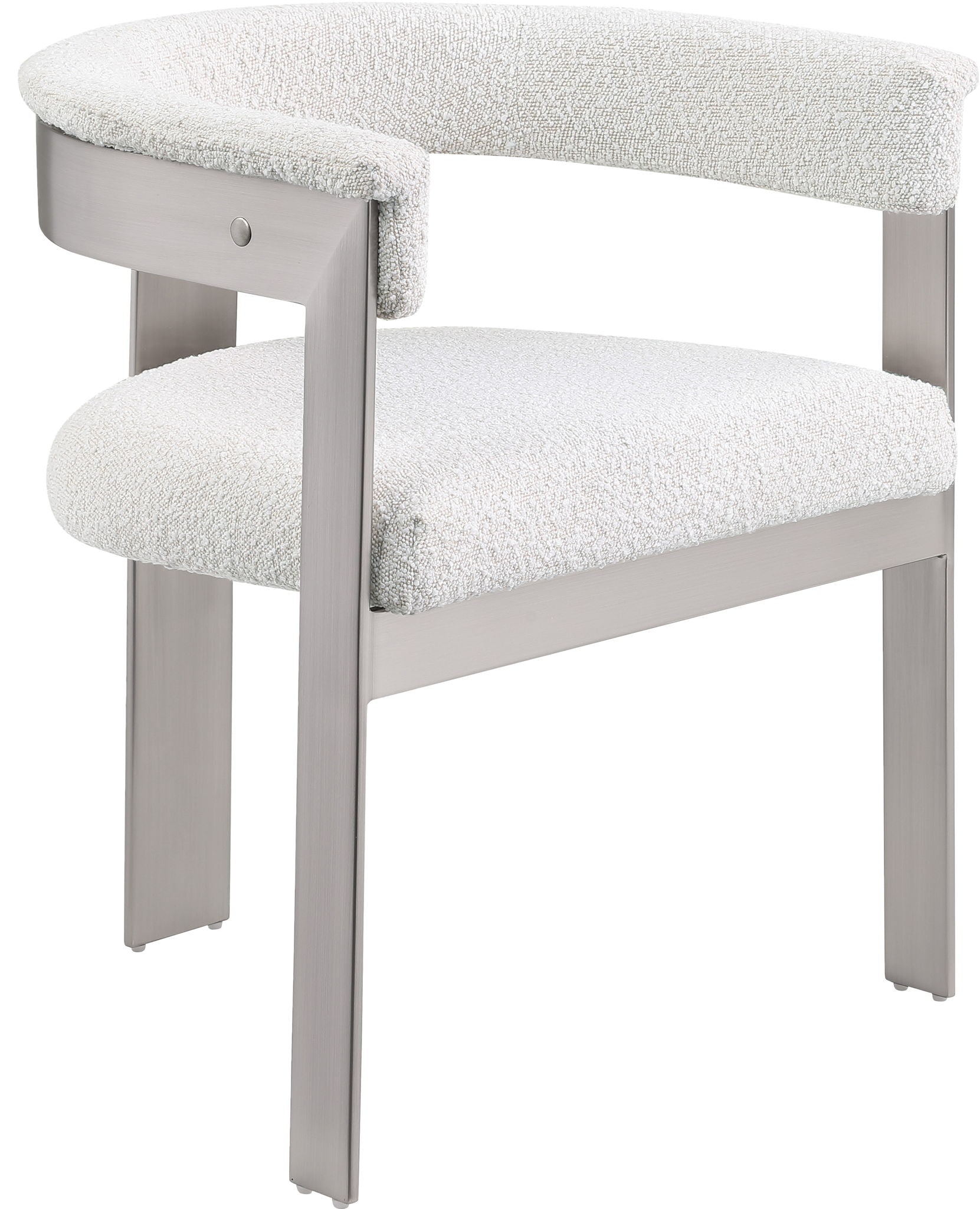 Romeo - Boucle Dining Chair With Silver Base (Set of 2)