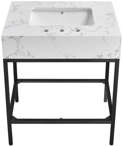 Marmo - Engineered Marble Bathroom Vanity With Black Base