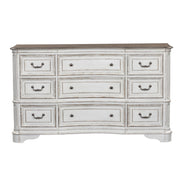 Magnolia Manor - 9 Drawer Dresser - Antique White