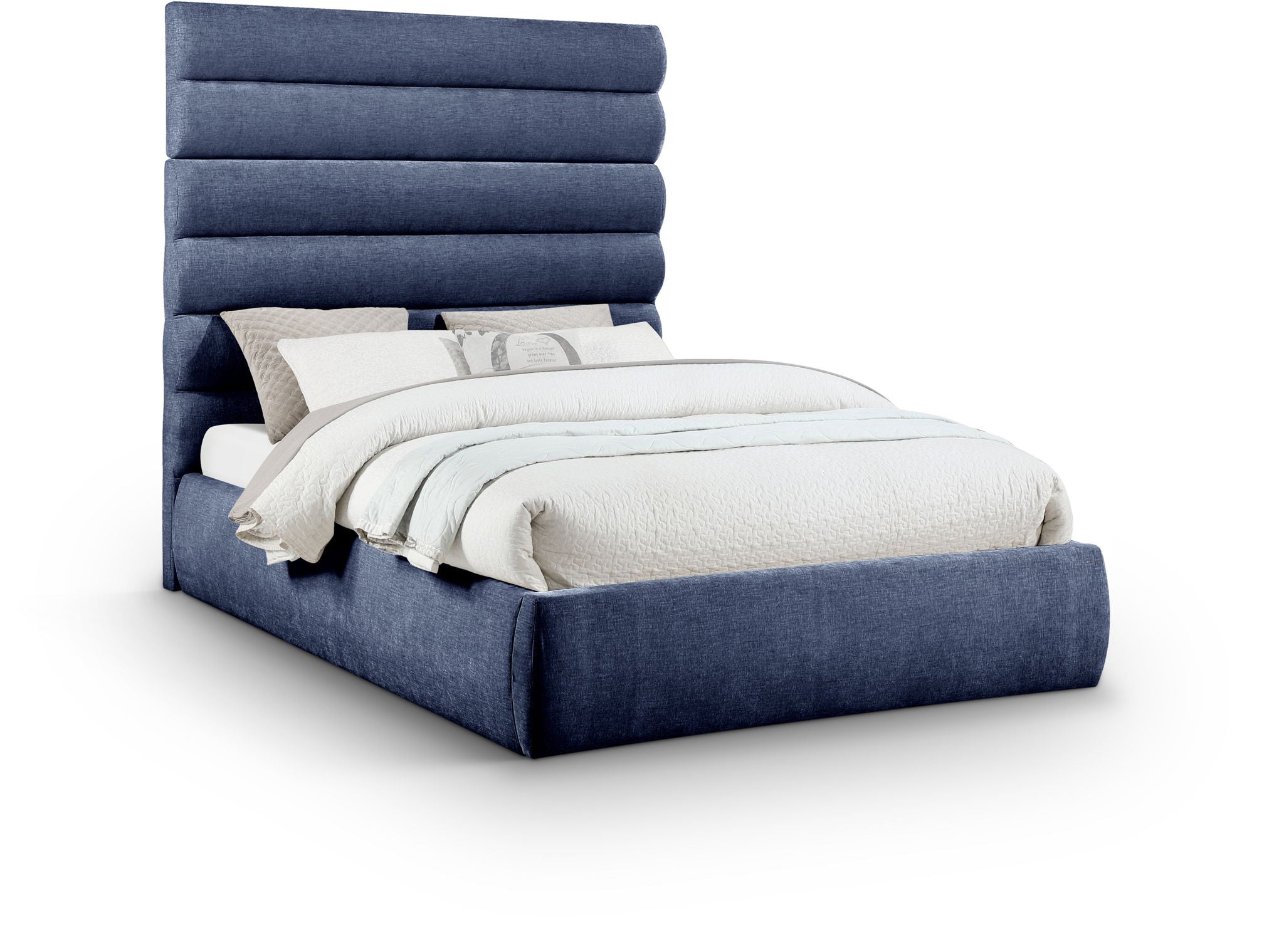 Adam - Chenille Fabric Bed With 70.5" Headboard