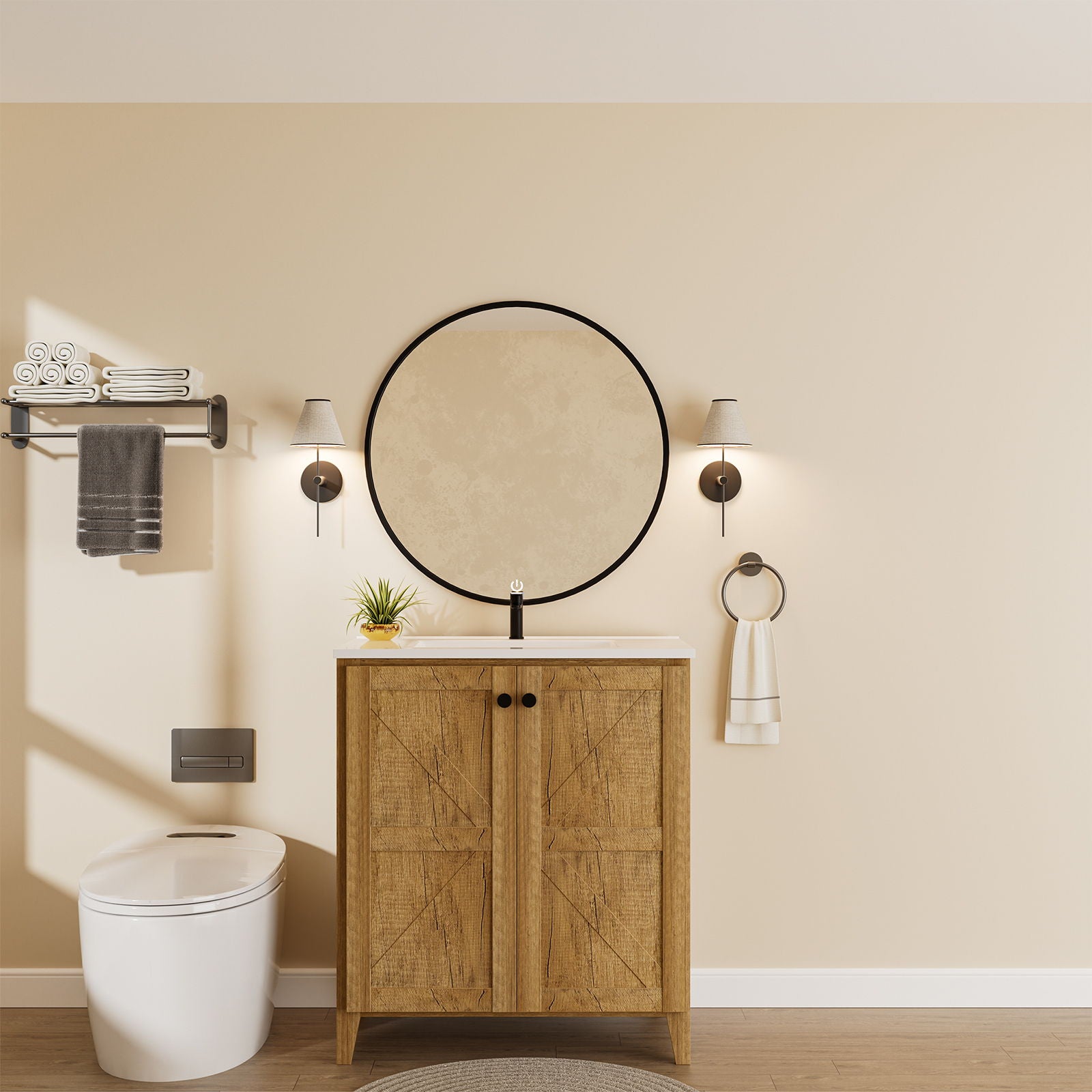 Folding Floor Cabinet With Ceramic Sink - Thumbnail 3