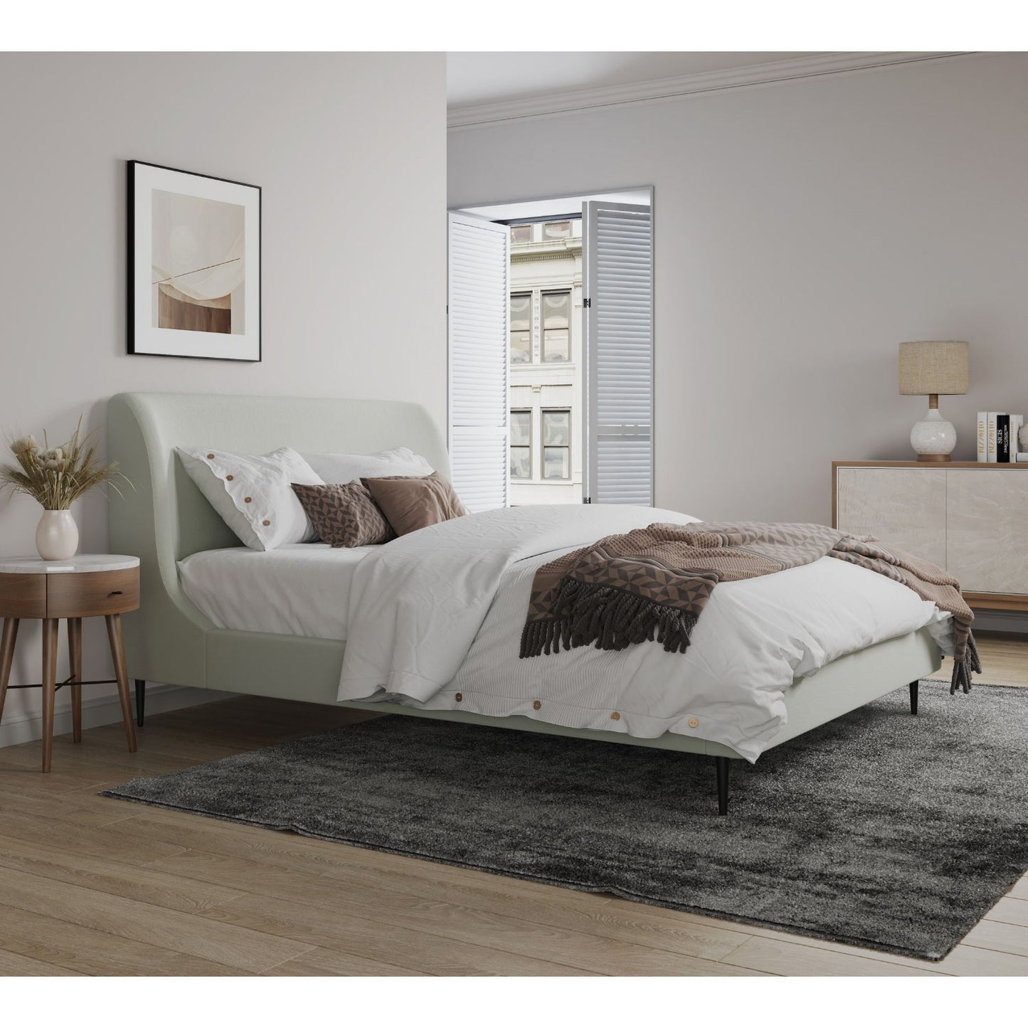 Heather - Modern Upholstered Velvet Bed
