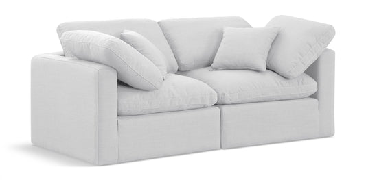 Indulge - Linen 2 Seat Modular Sofa - White