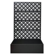 Rhombus Planter Raised Garden Bed With Trellis For Climbing Plants - Black