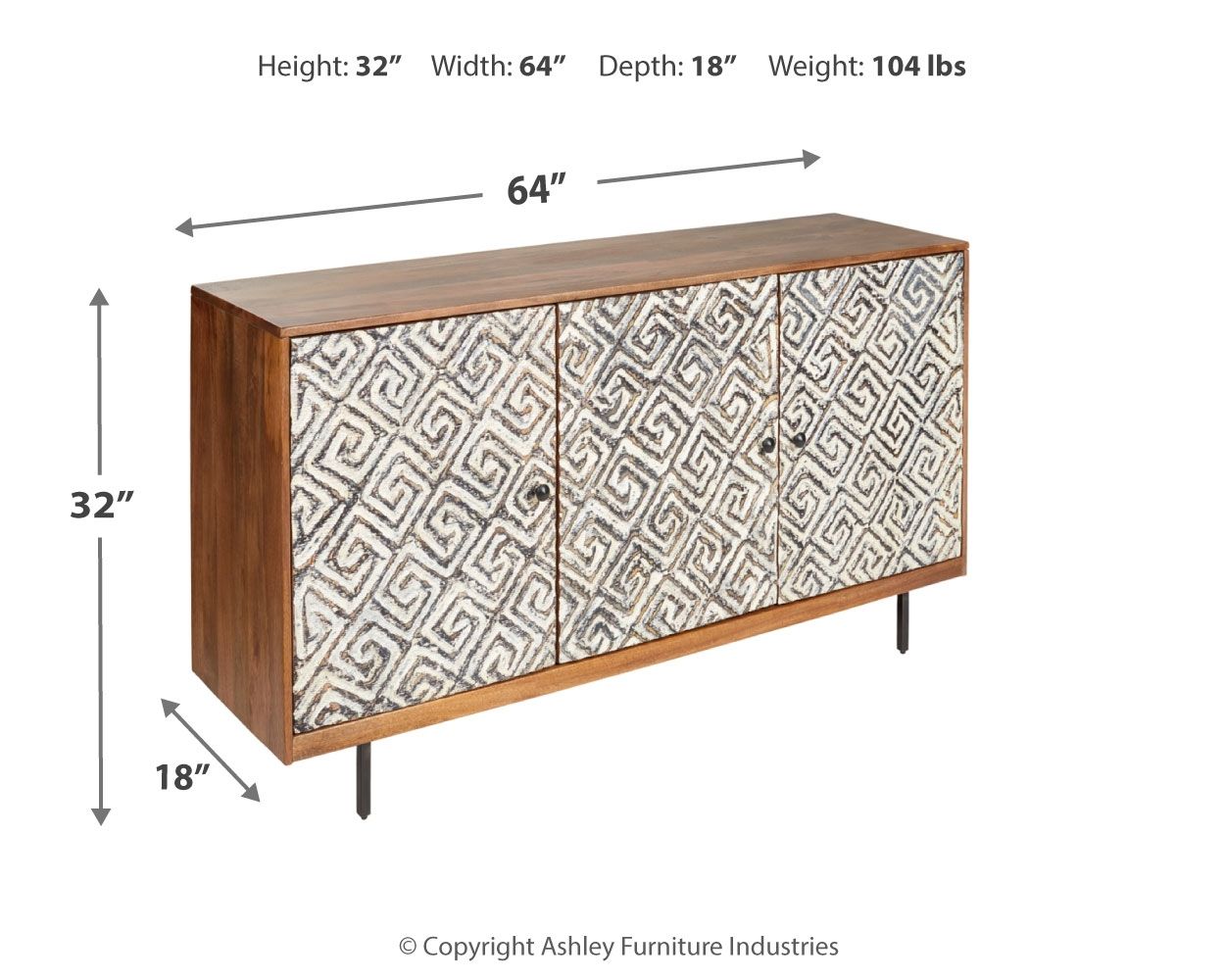 Kerrings - Accent Cabinet - Brown / Black / White