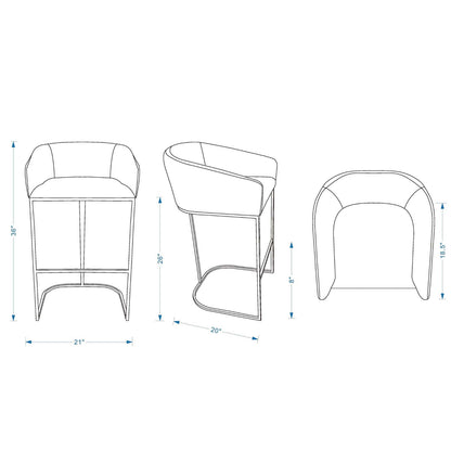 Mid-Century Modern Stool With Steel Base