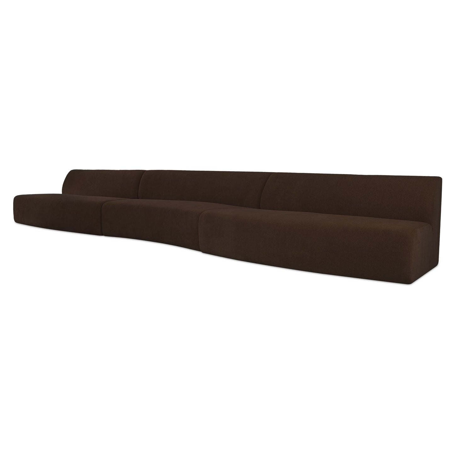 Naomi - 3 Piece Wave Modular Sectional - Dark Brown