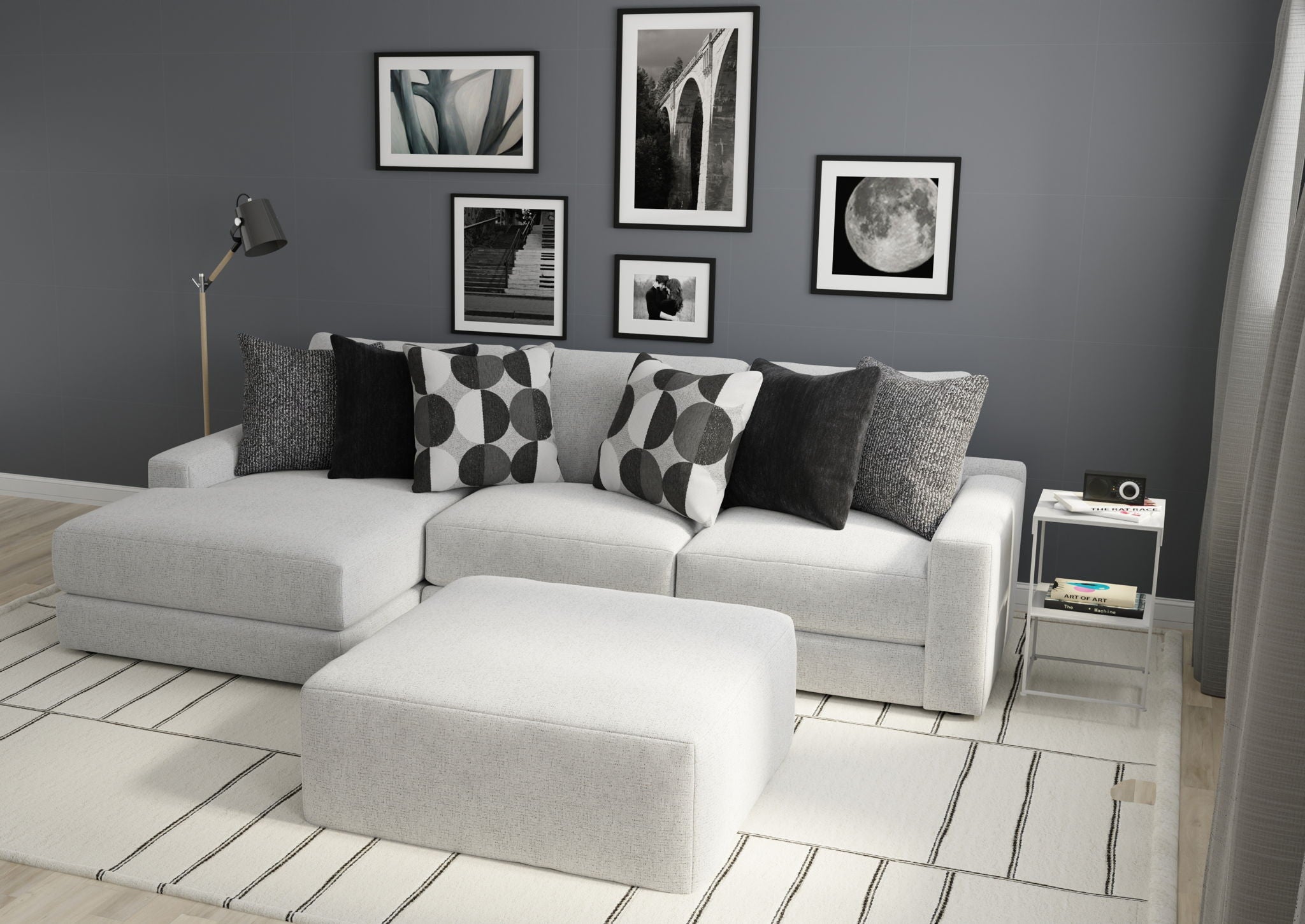 Arlo - Oversized Sofa Chaise With Cocktail Ottoman