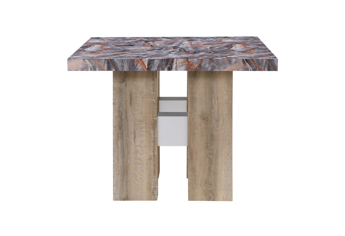 D04 - 5 Piece Dining Room Set (Bar Table, 4 Stools) - Lava / Natural