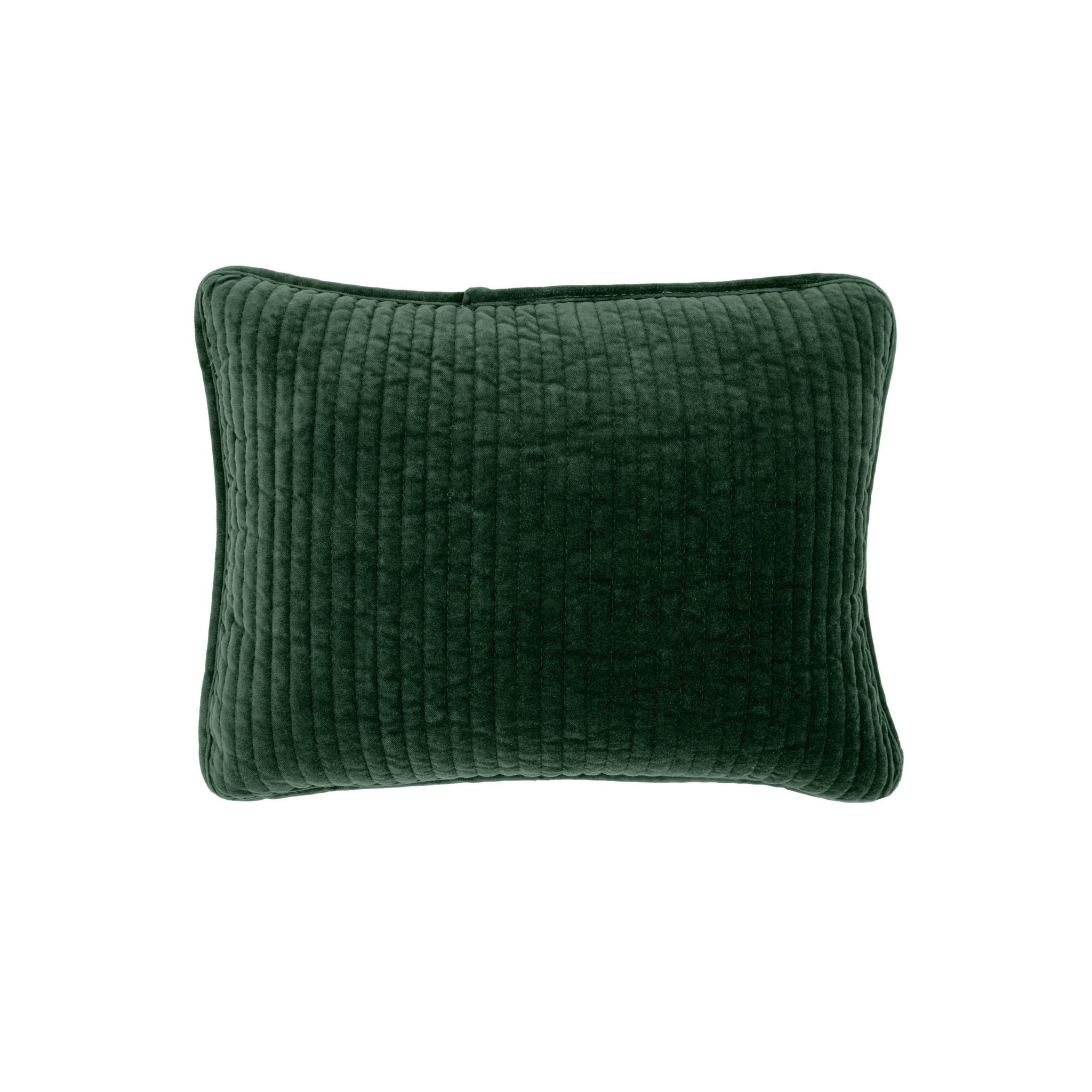Stonewashed Cotton Velvet - Boudoir Pillow - Emerald
