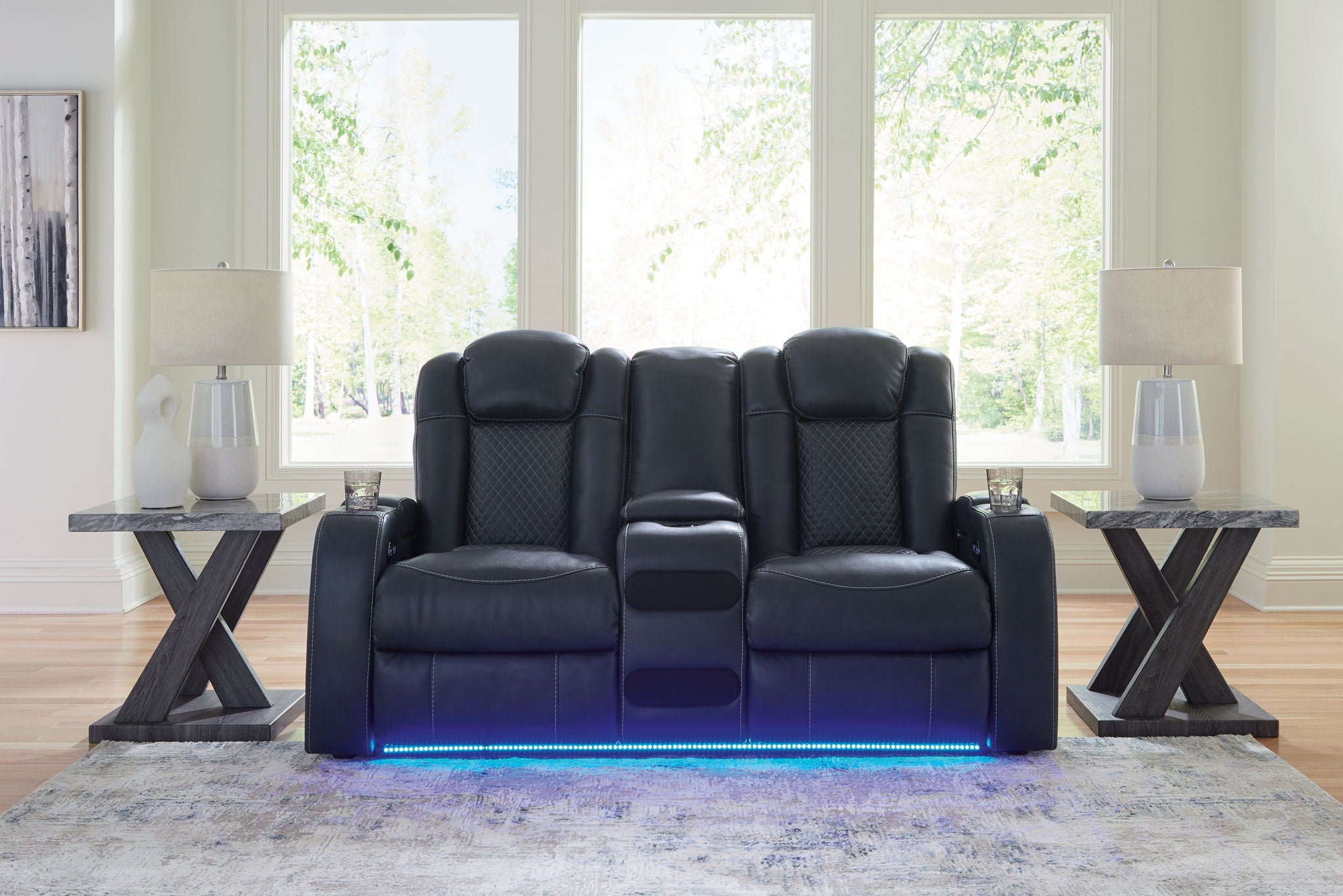 Fyne-dyme Power Reclining Loveseat With Console/Adj Hdrst - Thumbnail 3